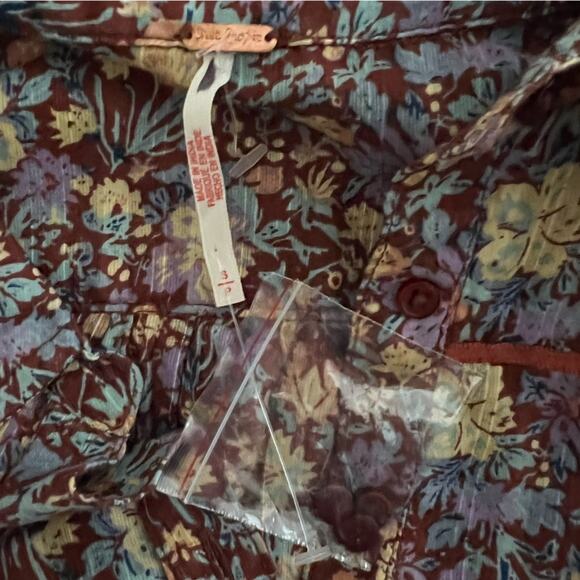 Free People Daybreak Printed Blouse Size Small - Picture 7 of 9
